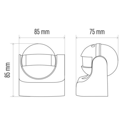 Zunanji senzor gibanja PIR B 180° 1200W/230V IP44 bel