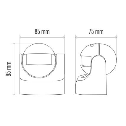 Zunanji senzor gibanja PIR B 180° 1200W/230V IP44 črna