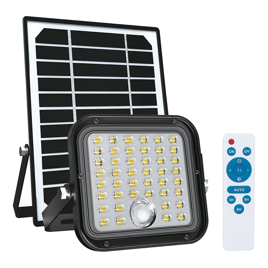 Zunanji solarni reflektor s senzorjem LED/10W/3,7V 4000K IP65 3600 mAh + Daljinski upravljalnik