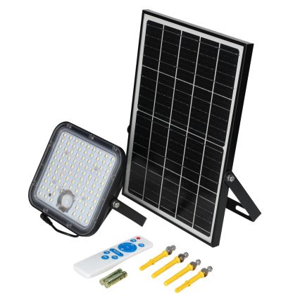 Zunanji solarni reflektor s senzorjem LED/30W/6,4V 4000K IP65 6000 mAh + Daljinski upravljalnik