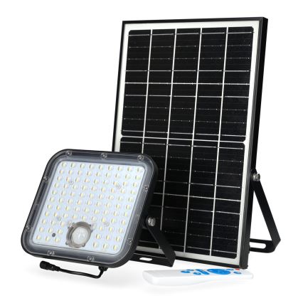 Zunanji solarni reflektor s senzorjem LED/30W/6,4V 4000K IP65 6000 mAh + Daljinski upravljalnik