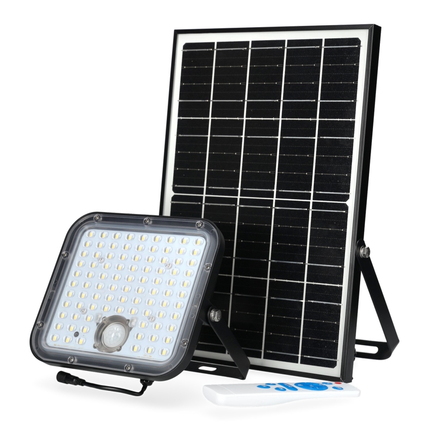 Zunanji solarni reflektor s senzorjem LED/30W/6,4V 4000K IP65 6000 mAh + Daljinski upravljalnik