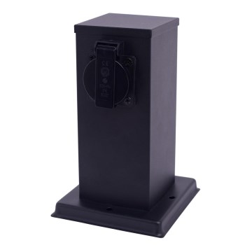 Zunanji stebriček z vtičnicami 1Z SCHUKO 230V IP44 20 cm črna