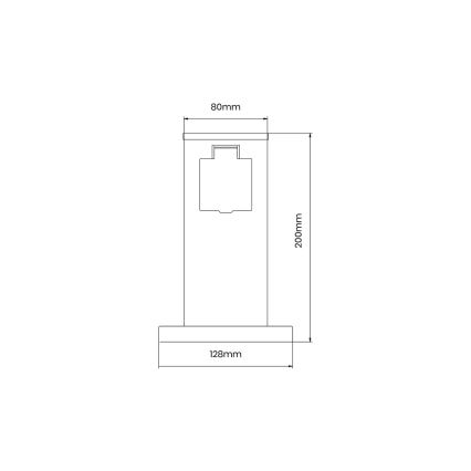 Zunanji stebriček z vtičnicami 1Z SCHUKO 230V IP44 20 cm črna