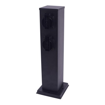 Zunanji stebriček z vtičnicami 2Z SCHUKO 230V IP44 40 cm črna