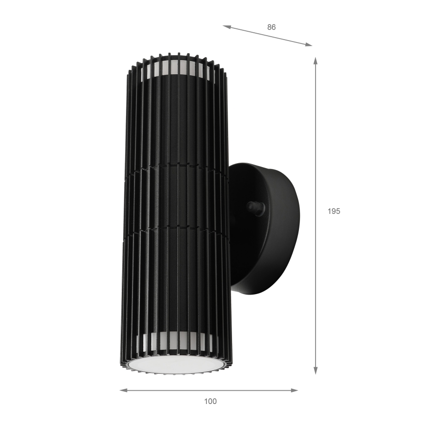 Zunanji stenski reflektor LANTHEA 2xGU10/11W/230V IP44 črna